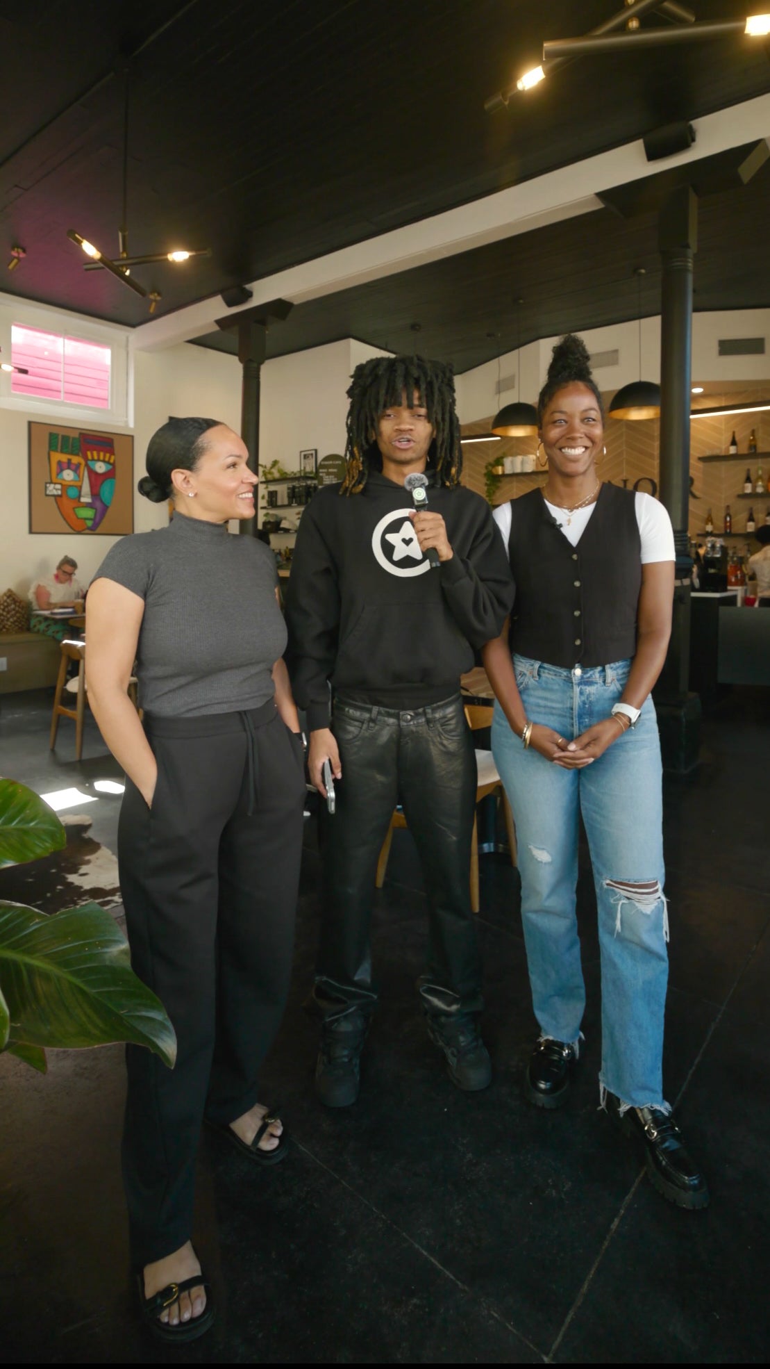 St. Noir owners Sam and Ava getting interviewed by STAR HEARTS